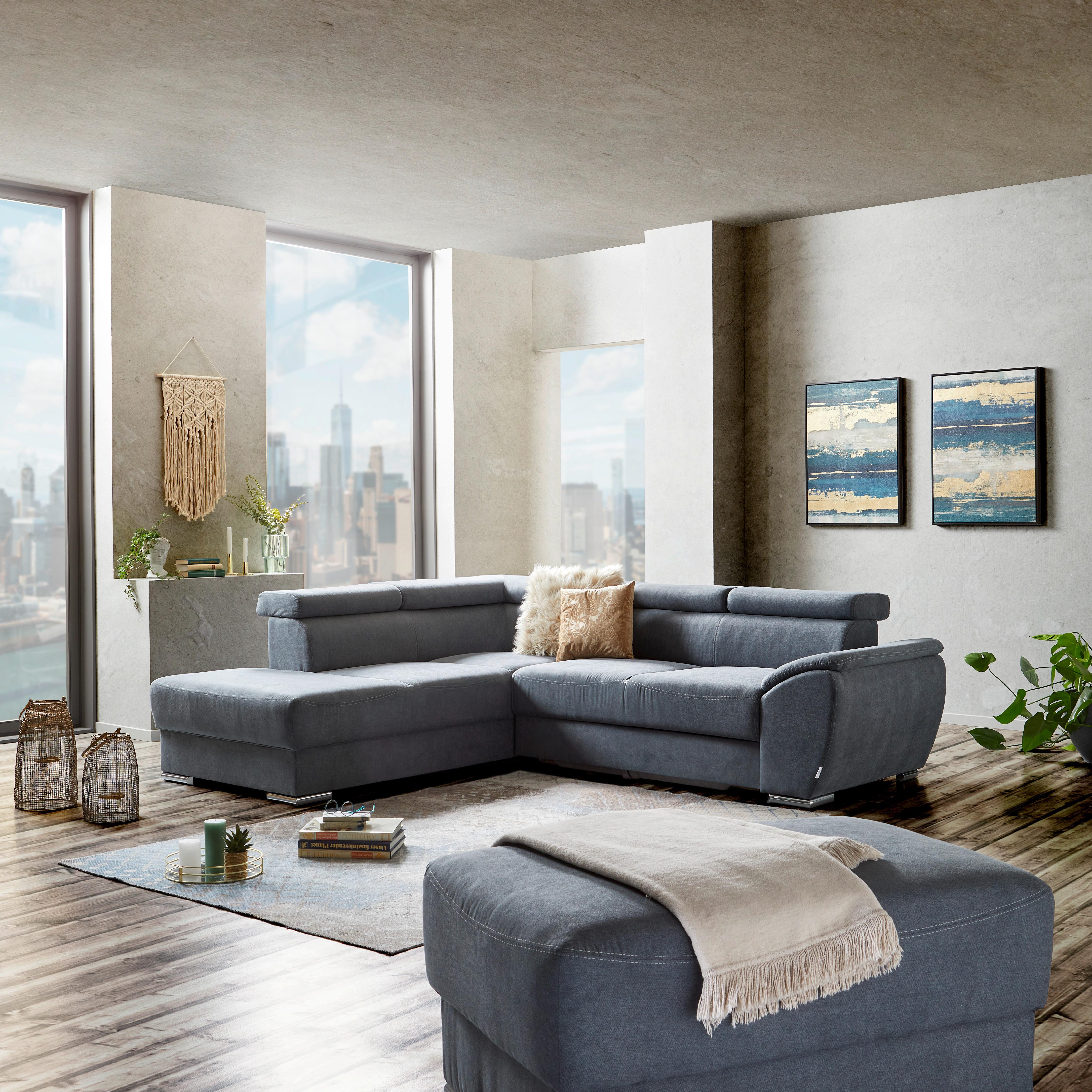 Sjedeća Garnitura Cuba - boje kroma/antracit, Modern, tekstil/plastika (230/265cm) - Modern Living