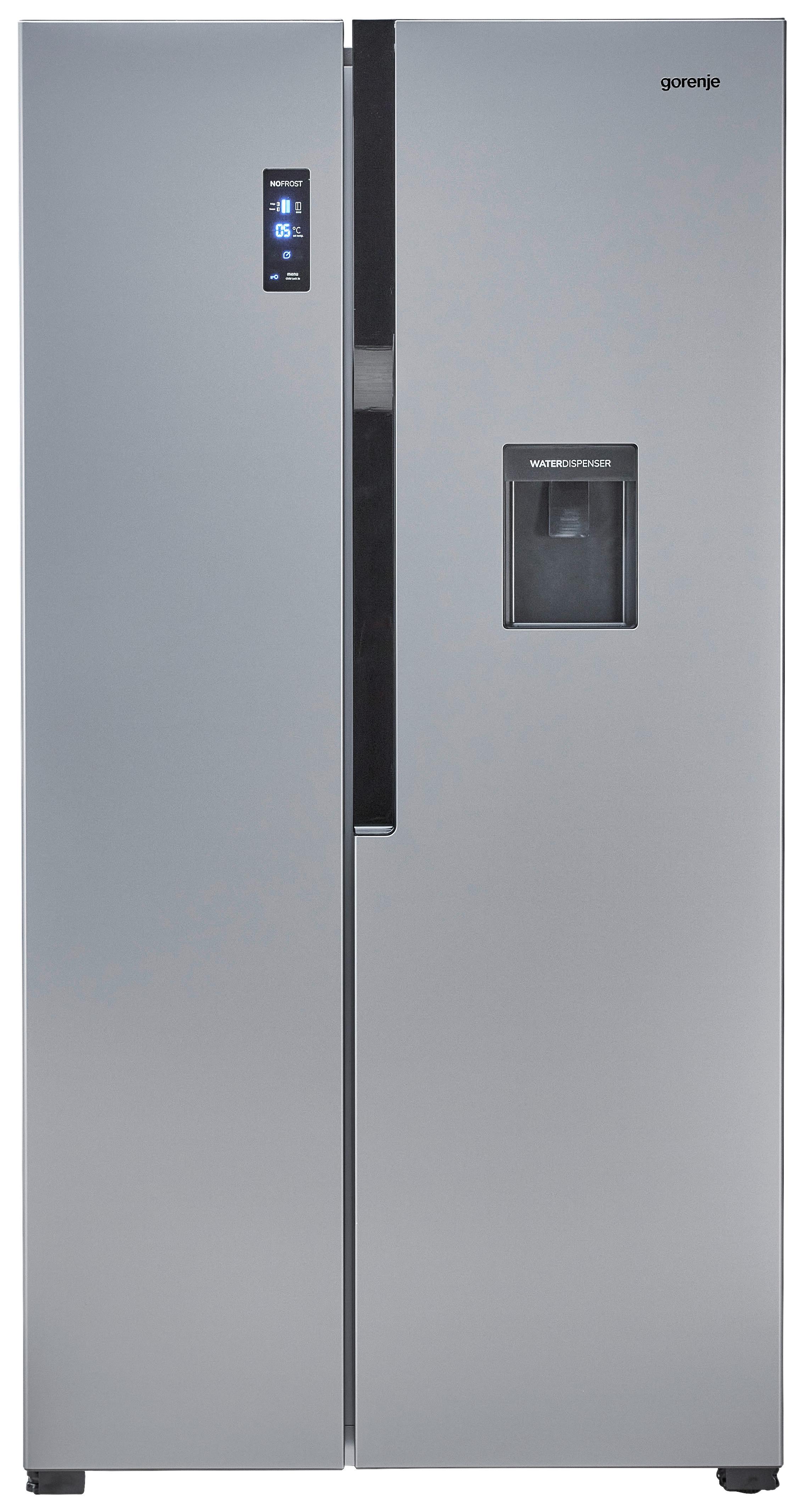 Side-by-Side NS 9FSWD in Edelstahlfarben - Edelstahlfarben, MODERN, Kunststoff/Metall (91/179/64cm) - Gorenje