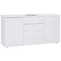 Comodă Hilton - alb/alb lucios intens, Modern, material pe bază de lemn (160/81,4/40cm) - Modern Living