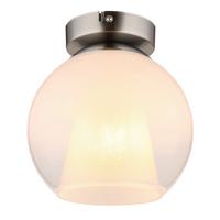 Stropna Svjetiljka Barry - bijela/boje nikla, Basics, staklo/metal (18/19cm) - Globo