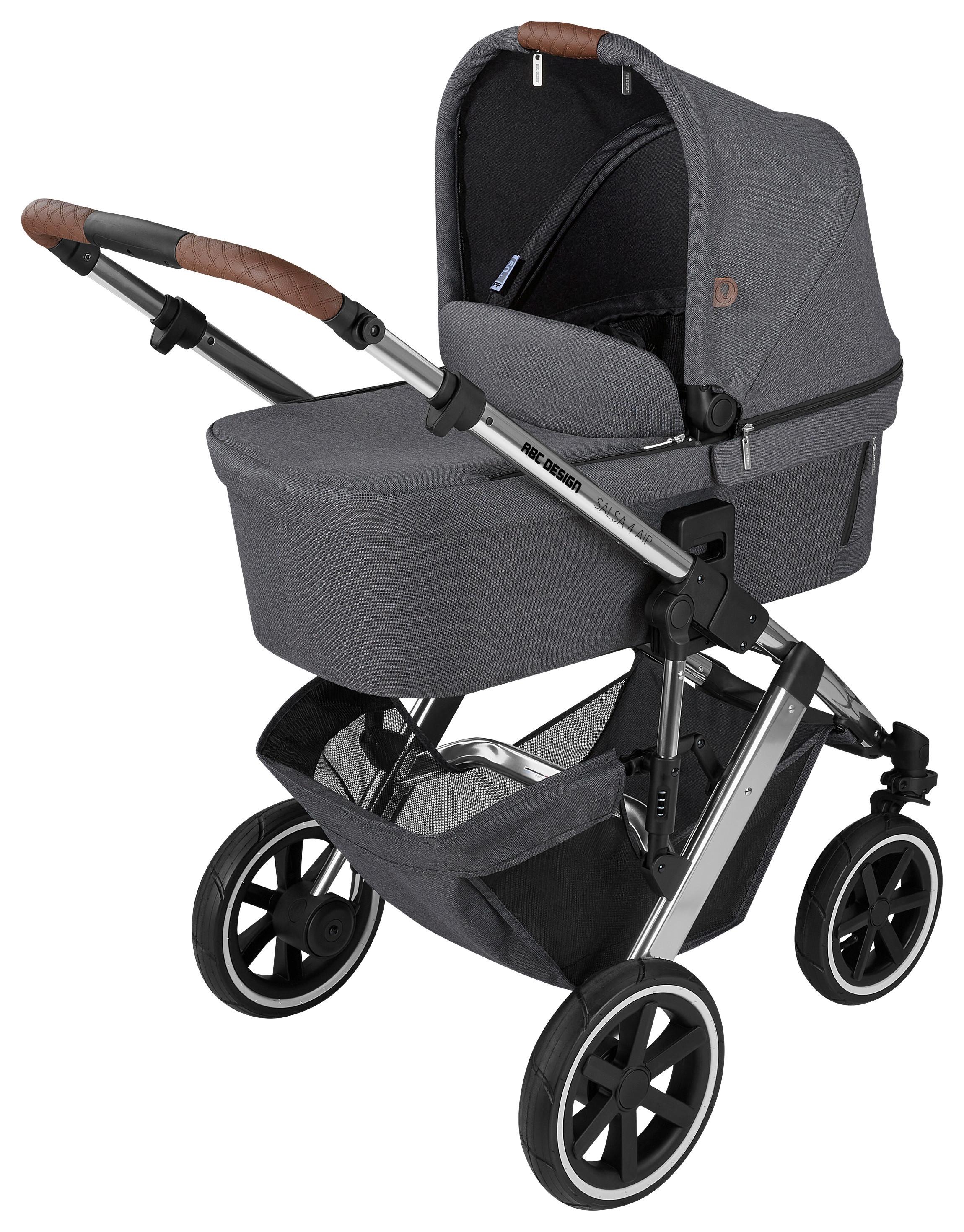 WÓZEK DZIECIĘCY WIELOFUNKCYJNY 1200455-2003 SALSA 4 AIR - kolor srebrny/ciemnoszary, Basics, metal/tkanina (95/63/110cm) - ABC Design