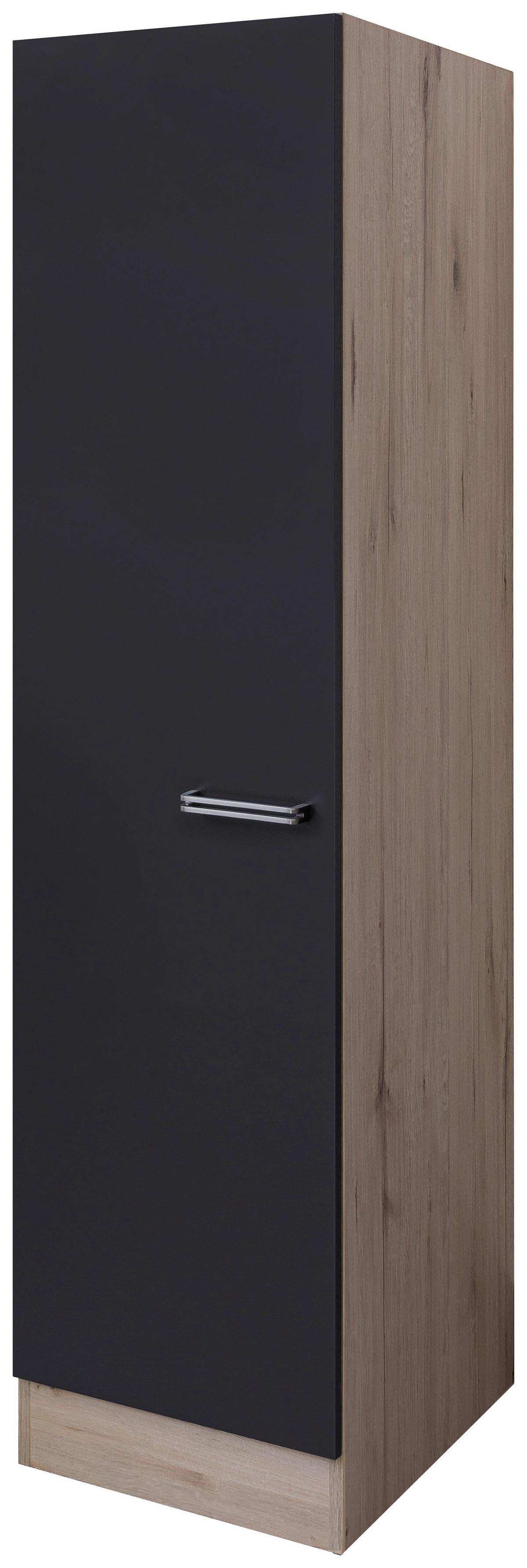 Geschirrschrank Anthrazit/Eiche - Edelstahlfarben/Eichefarben, MODERN, Holzwerkstoff/Metall (50/200/57cm) - FlexWell