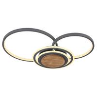 LED-Deckenleuchte Nirra max. 40 Watt - Dunkelbraun/Opal, MODERN, Holz/Kunststoff (65/45/10cm)