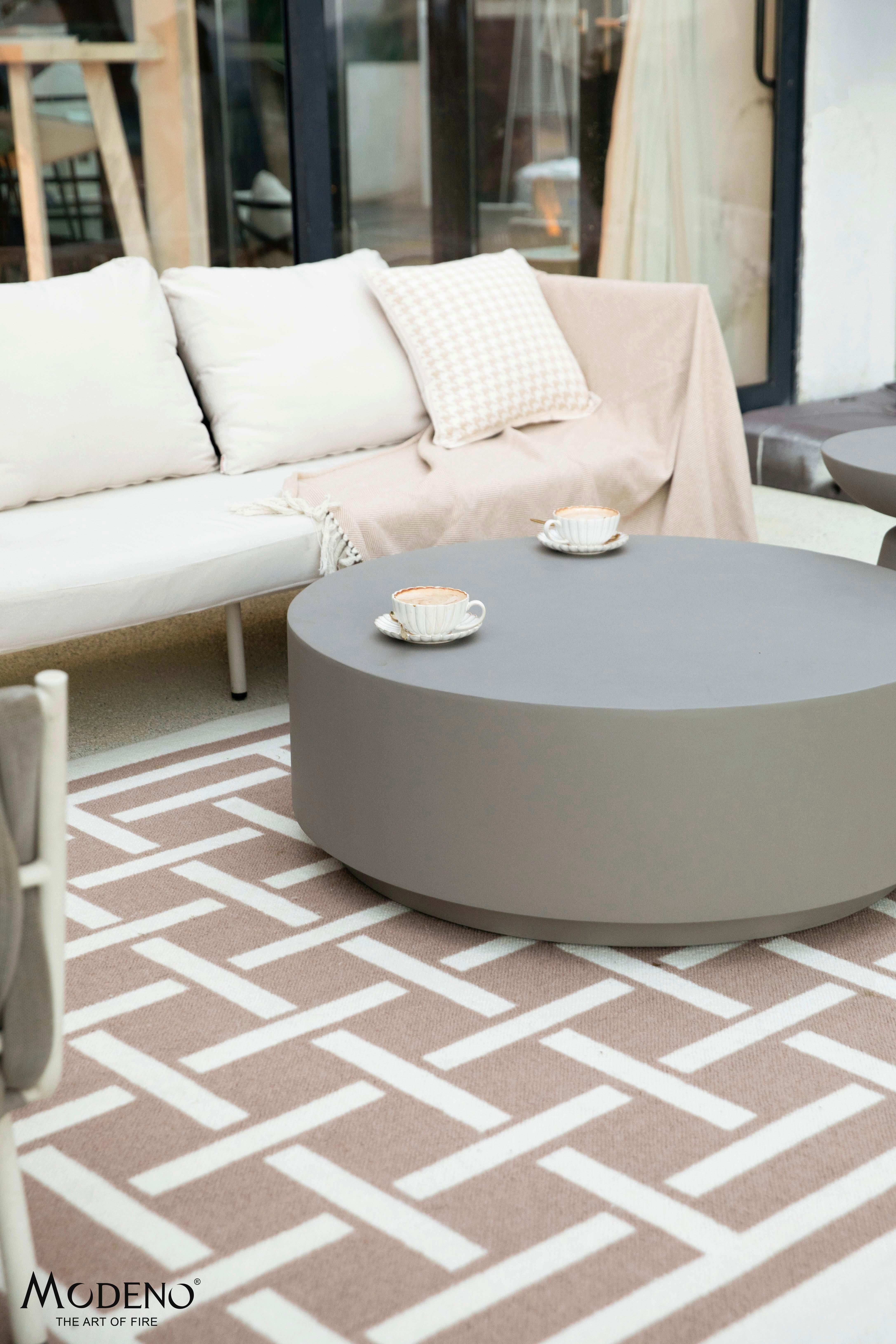 Loungetisch Rome Faserbeton Grau - Grau, MODERN, Stein (102/102/36cm) - Gardenson