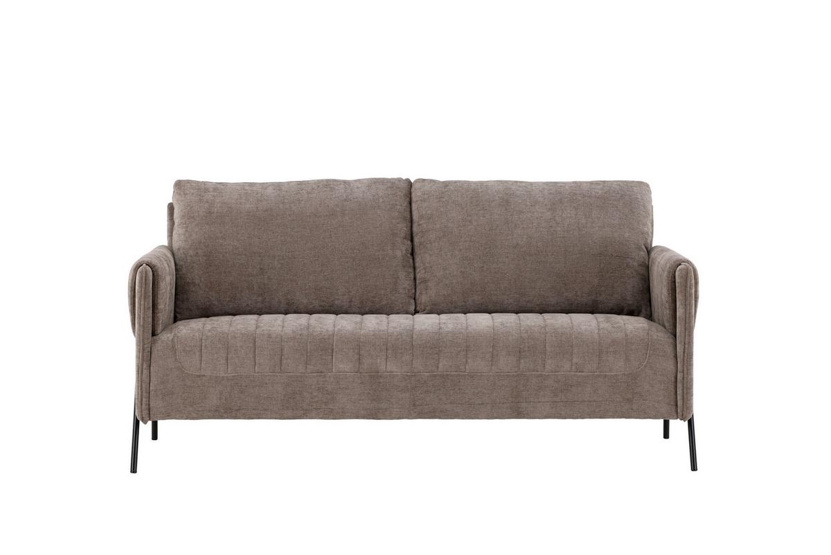 2-Sitzer-Sofa Indigo Beige - Beige/Schwarz, MODERN, Textil/Metall (165/85/77cm) - Livetastic
