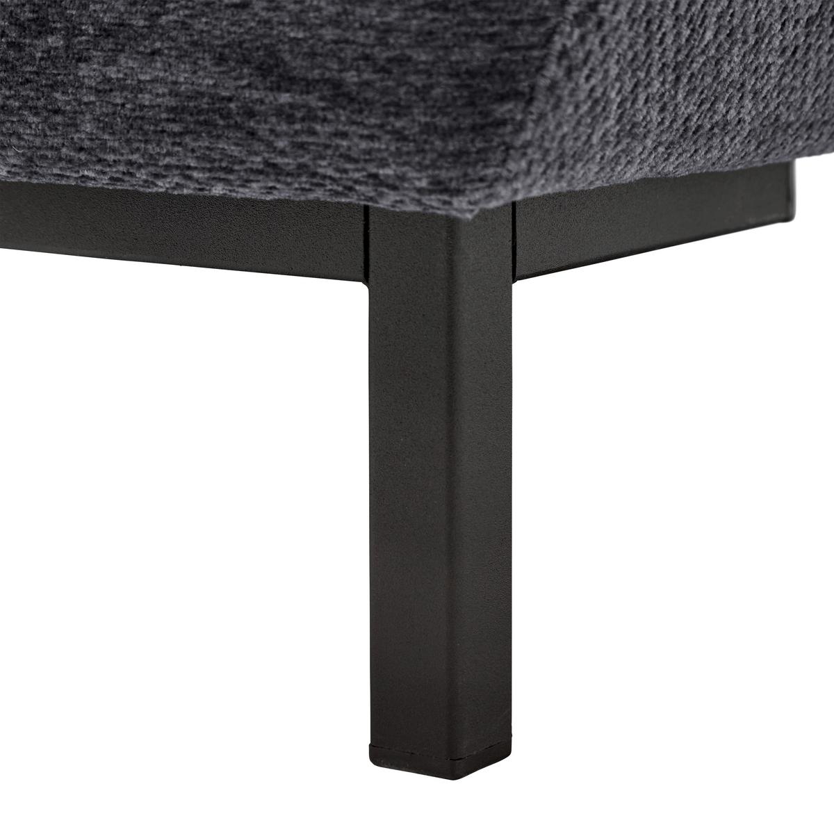Ecksofa Focus L Grau Chenille - Schwarz/Grau, KONVENTIONELL, Holz/Textil (256/167cm) - Based