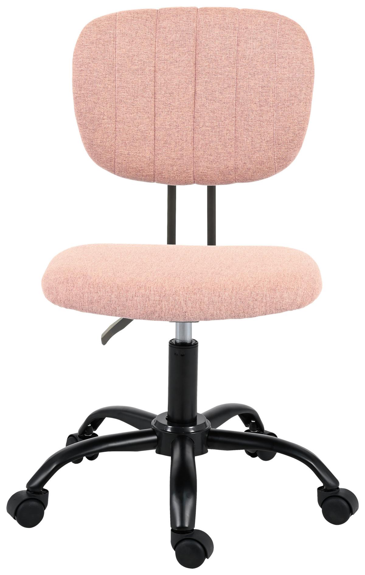 Drehstuhl Tom Rosa - Schwarz/Rosa, MODERN, Textil/Metall (55/79-89/56cm) - Mömax