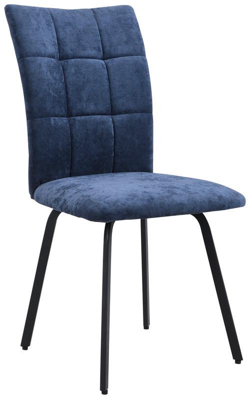 Scaun OSTIA - albastru închis/negru, Konventionell, metal/textil (46/94/63cm)
