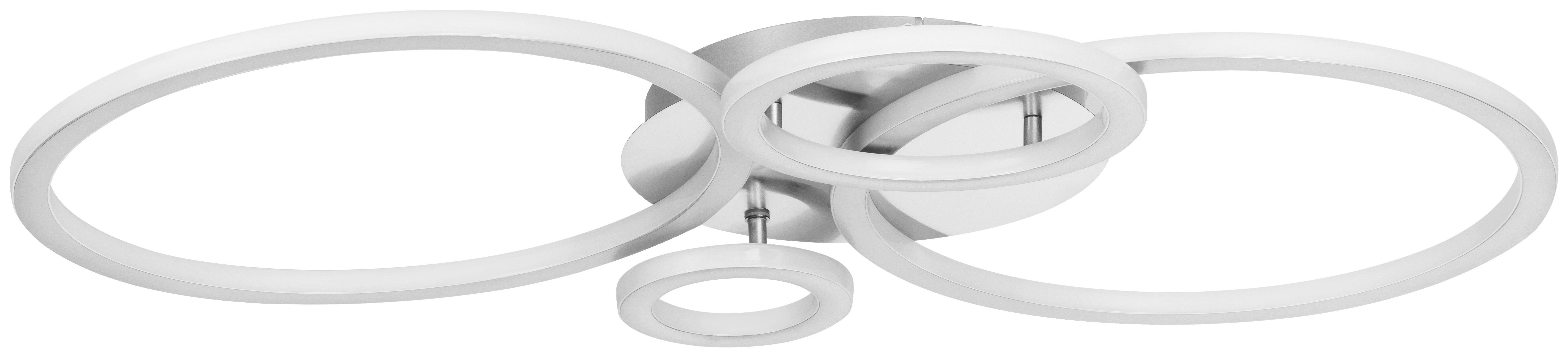 LED-TAKLAMPA KLAUSE - silver/nickelfärgad, Modern, metall/plast (95/52/7,7cm) - Mömax
