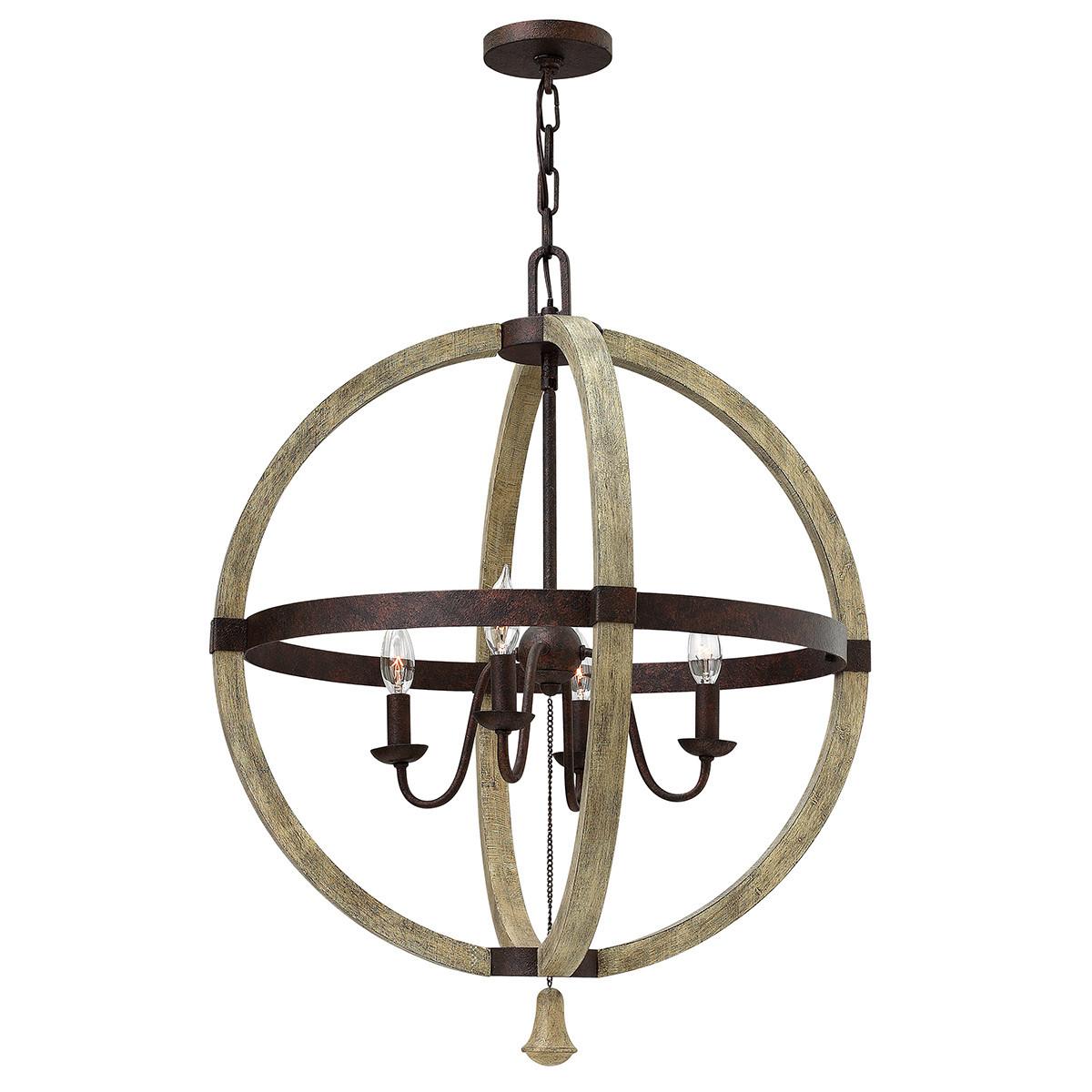 Csillár Hk-Middlefieldp4 - rozsdavörös, Konventionell, fa/fém (61.0/82.2cm) - Elstead Lighting