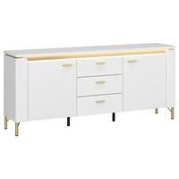 Tv-element Lazio, Bela, Zlata - zlate barve/bela, Trend, kovina/leseni material (155,3/70/40cm)