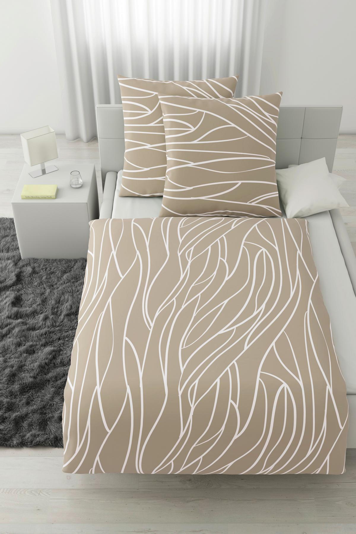 Bettwäsche Juliane XXL Hellbraun ca. 200x200cm - Hellbraun, KONVENTIONELL, Textil (200/200cm) - Mömax