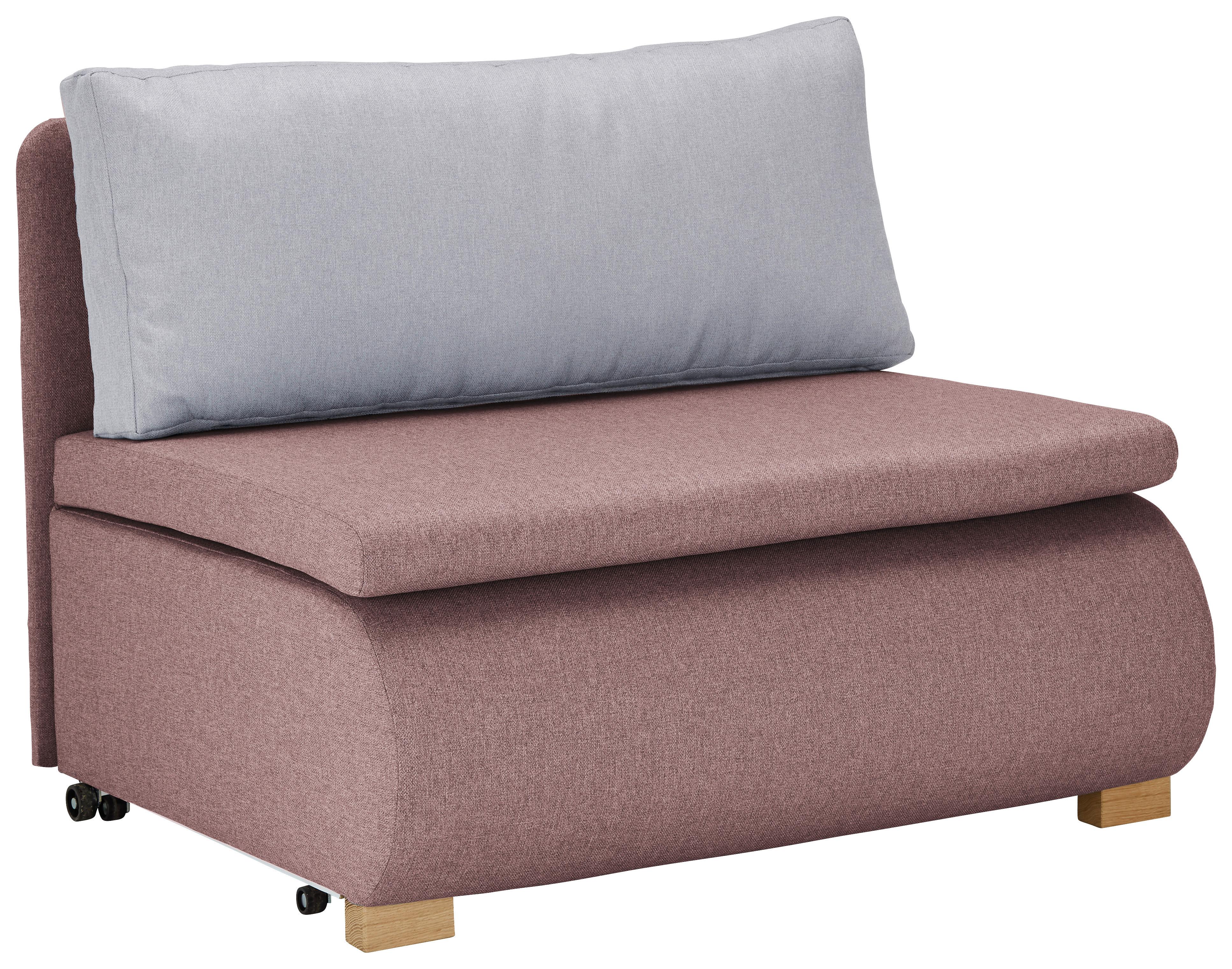 Schlafsessel in Rosa mit Rückenkissen - Rosa, Konventionell, Holz/Kunststoff (100/80/100-193cm) - Modern Living