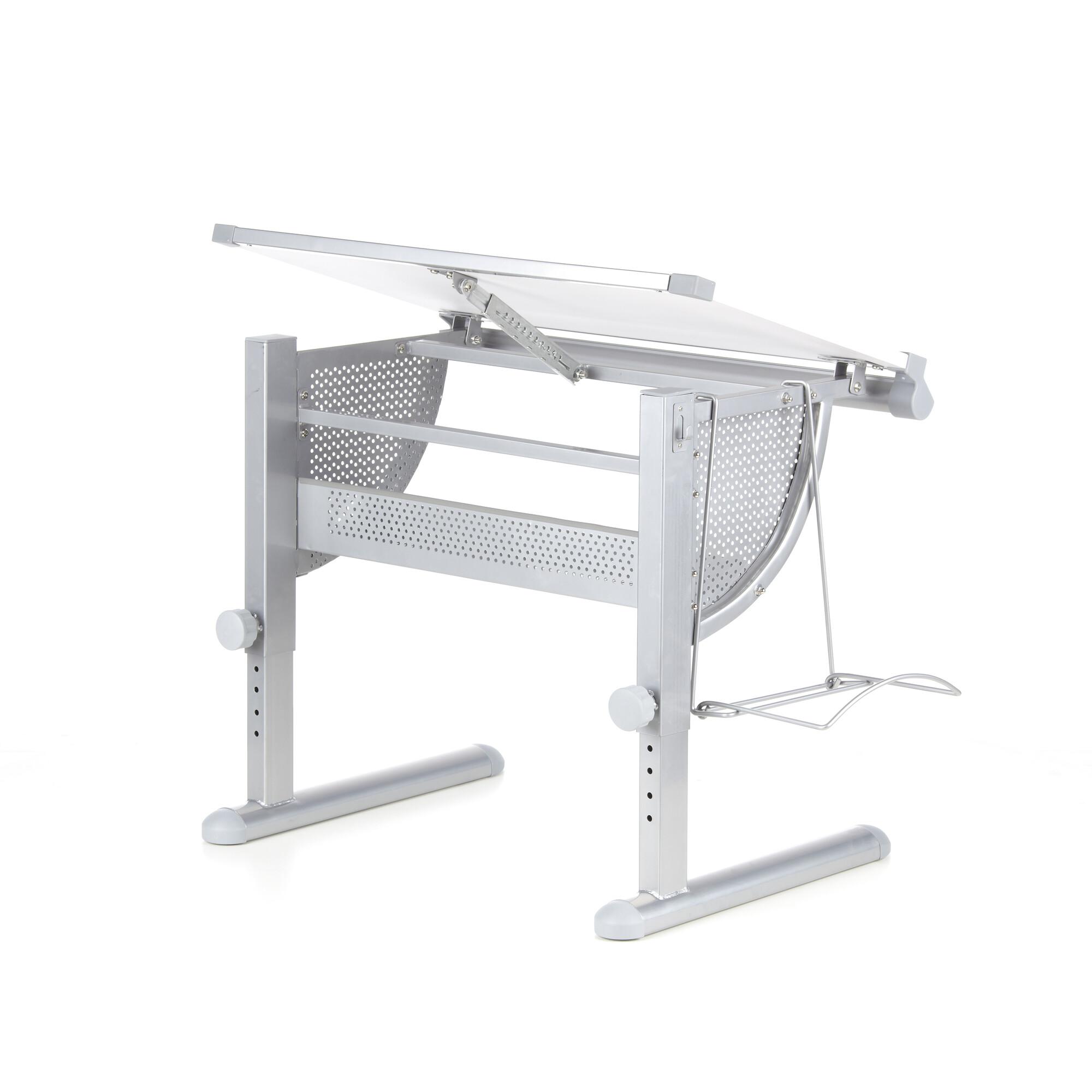 JUGENDSCHREIBTISCH BELIA WEIß - Silberfarben/Weiß, Basics, Holzwerkstoff/Kunststoff (50/80/56-80cm) - MID.YOU