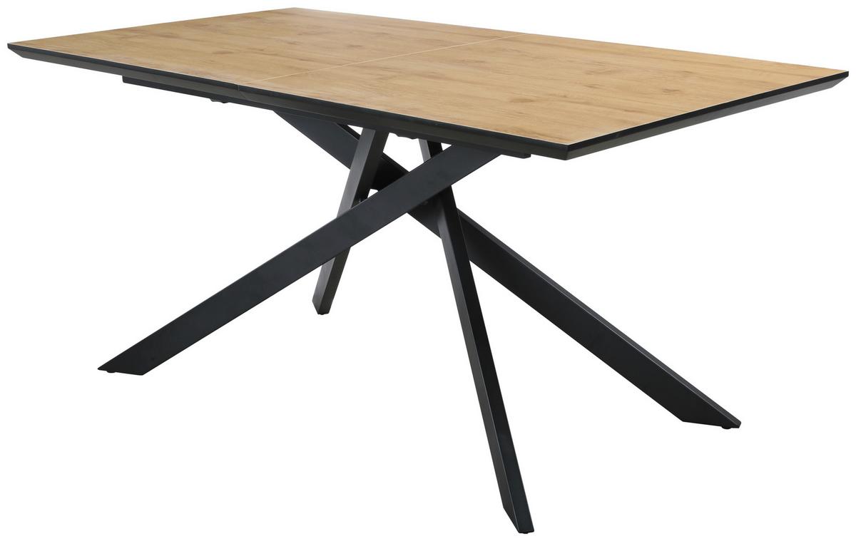 Masa RENO - culoare lemn stejar, Modern, metal/material pe bază de lemn (160+40/85/76cm) - Mömax