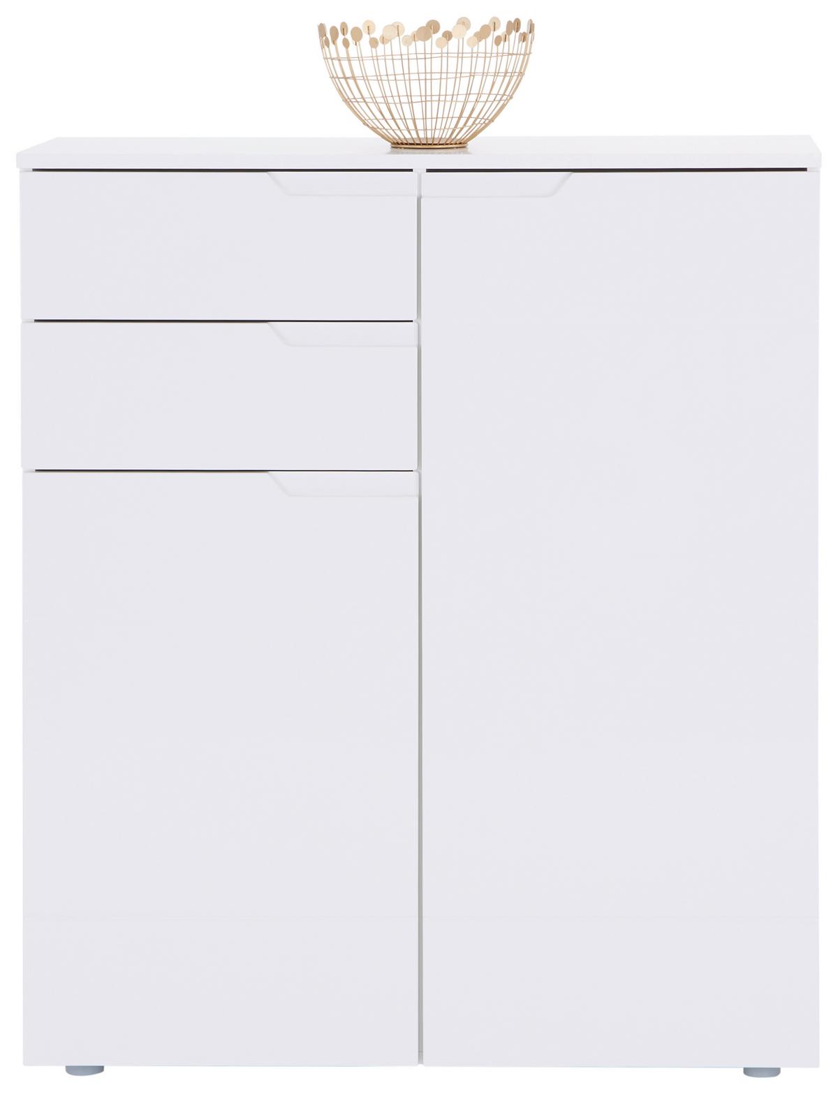 Komoda Hilton - bijela/bijela visoki sjaj, Moderno, drvni materijal/plastika (100/119,8/40cm) - Modern Living
