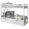 Etagenbett Finn mit 2 Schubkästen ca. 90x200 cm Weiß - Weiß, MODERN, Holz (90/200cm) - MID.YOU
