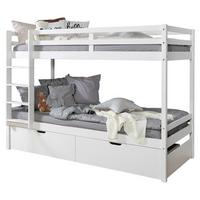 Etagenbett Finn mit 2 Schubkästen ca. 90x200 cm Weiß - Weiß, MODERN, Holz (90/200cm) - MID.YOU