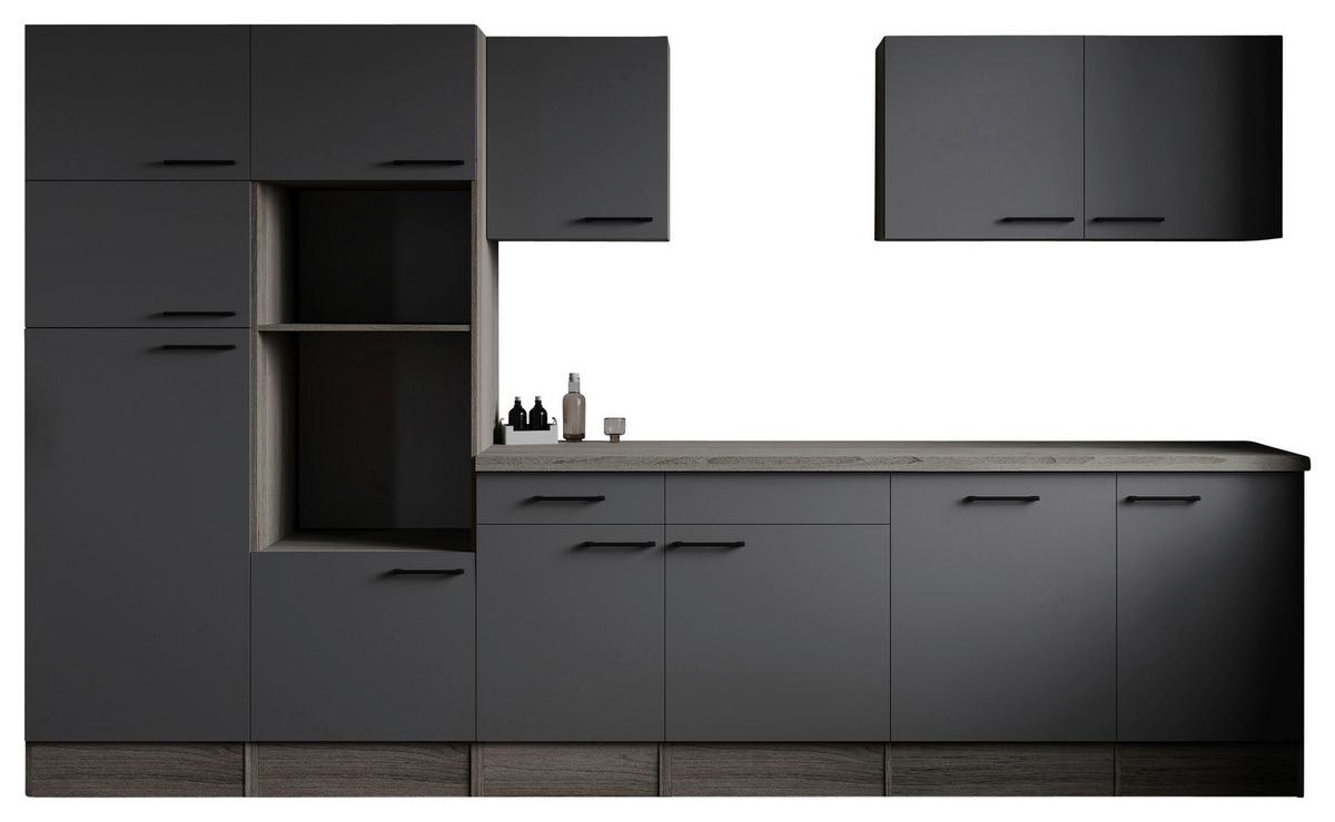 Kuhinjski Blok Brez Aparatov Oliver, 340cm - črna/siva, Design, kovina/leseni material (340cm) - Respekta