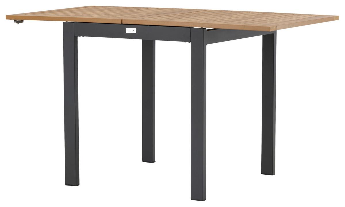 Balkontisch Diego klappbar ca. 70x70 cm Holz/Schwarz - Schwarz/Braun, KONVENTIONELL, Holz/Metall (70/70/75cm) - Gardenson
