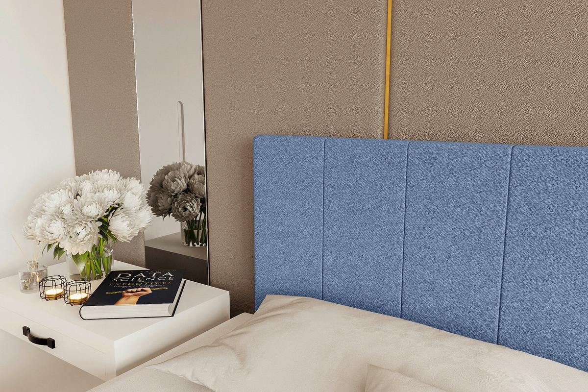 Boxbett Odin Blau ca. 90x200cm - Blau/Schwarz, KONVENTIONELL, Kunststoff/Textil (90/200cm) - Based