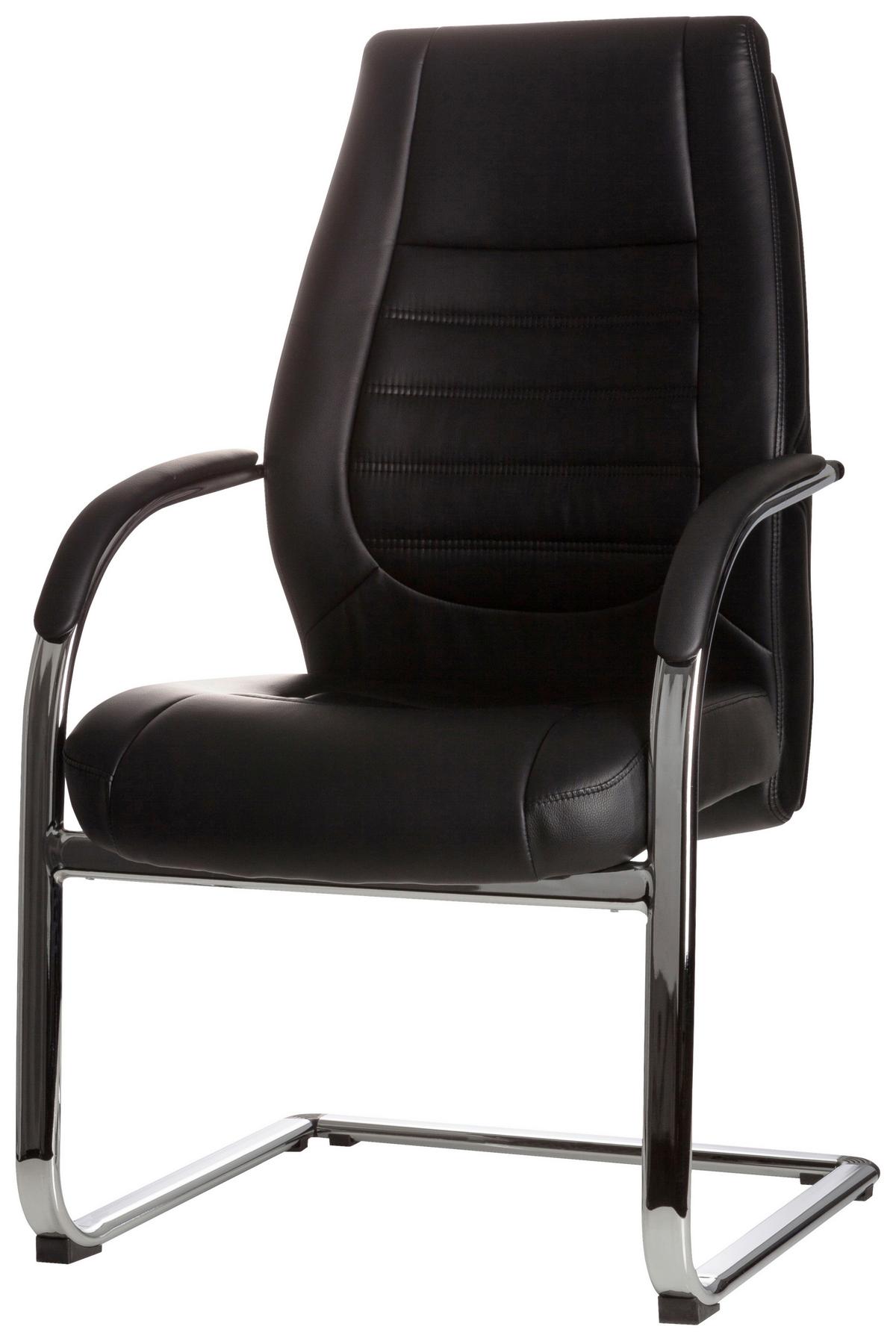 Konferenčni Stol Vitoro V, Črna - srebrne barve/črna, Basics, kovina/tekstil (58/107/59cm) - MID.YOU