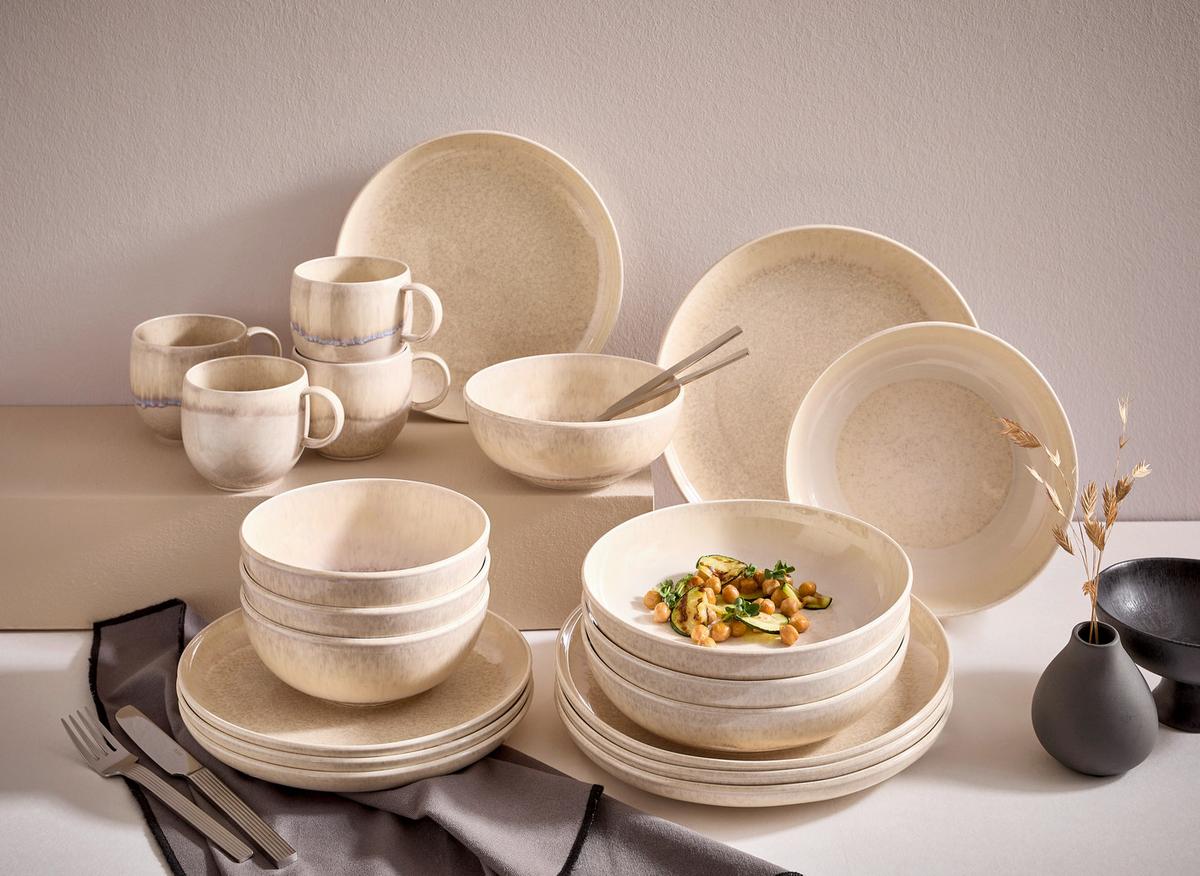 ZASTAWA STOŁOWA PERLEMOR SAND VILLEROY BOCH - kolor piaskowy, Konventionell, ceramika (34,5/19,4/32,0cm) - like.Villeroy & Boch