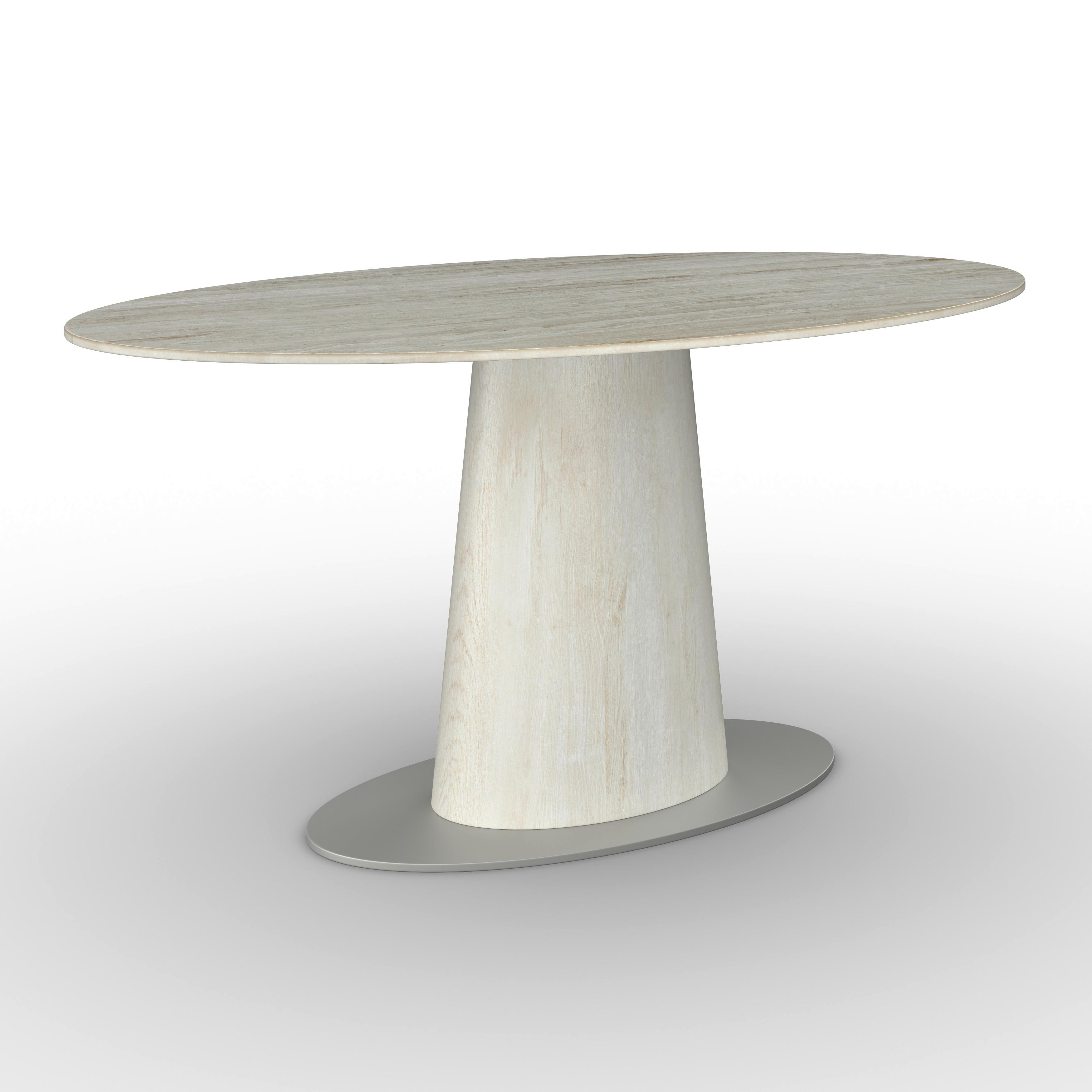 Jedilna Miza Thiago, Krem Barve, 160x90 - krem barve, Moderno, kamen/kovina (160/76/90cm) - Bessagi Home