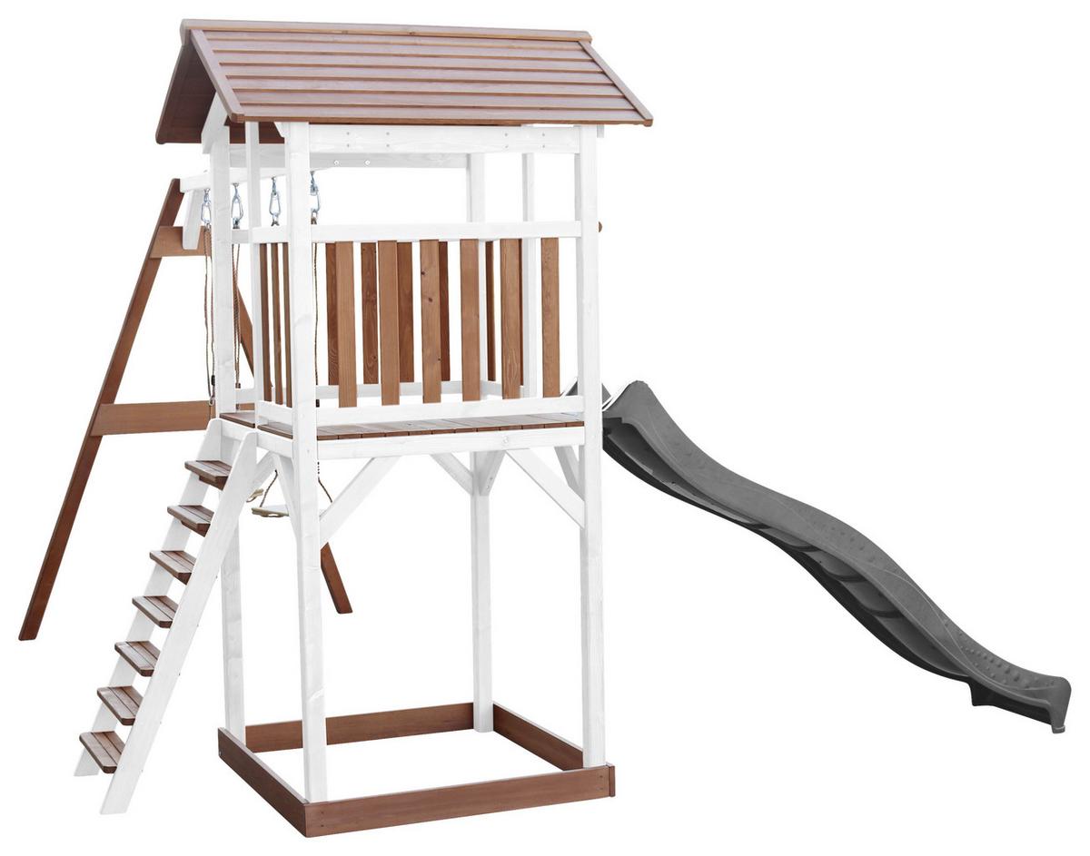 SPIELTURM A025.122.81 - Braun/Weiß, KONVENTIONELL, Holz/Kunststoff (356,6/241,9/349cm) - Ambia Garden