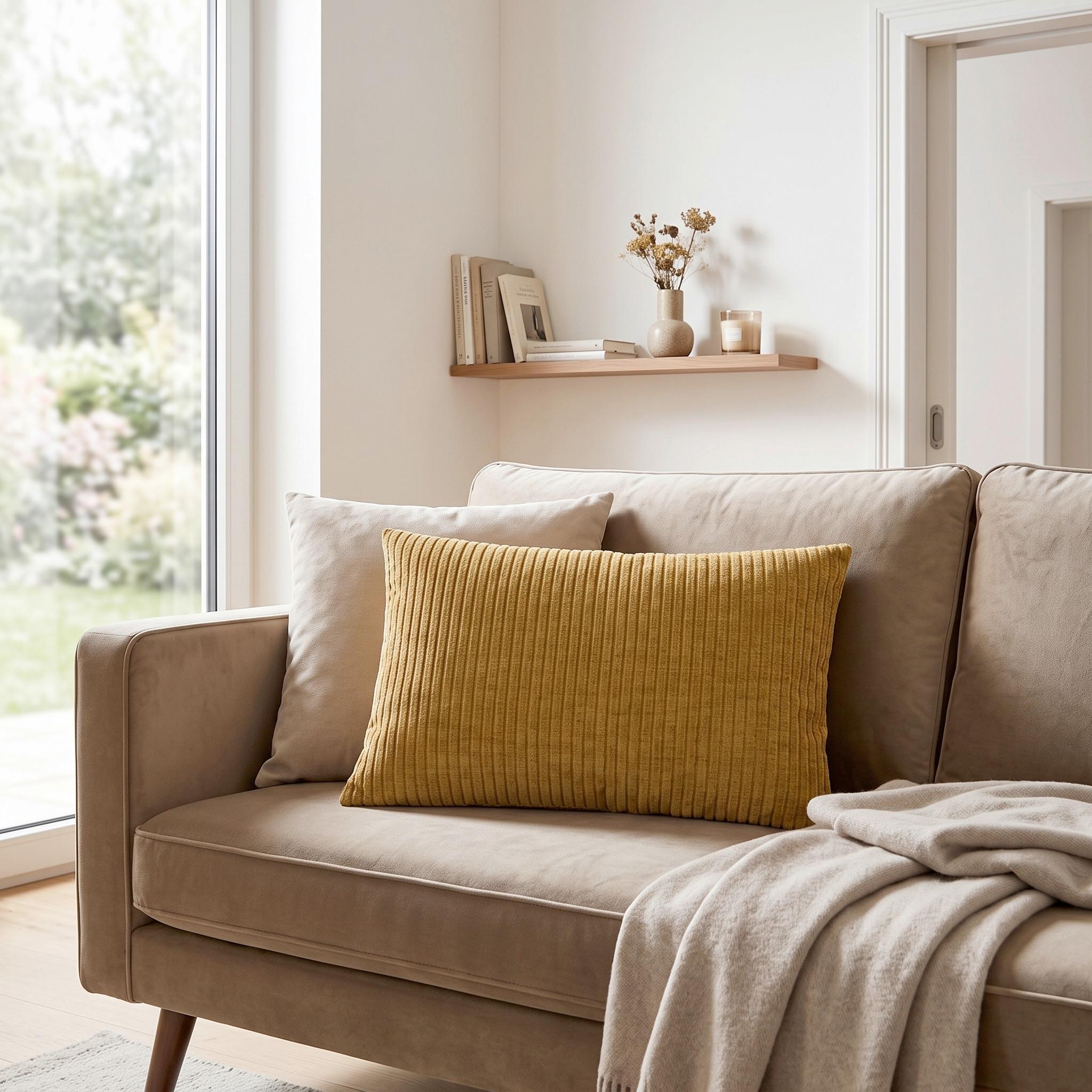 PRYDNADSKUDDE PABLO - guldfärgad, Modern, textil (40/60cm) - Premium Living