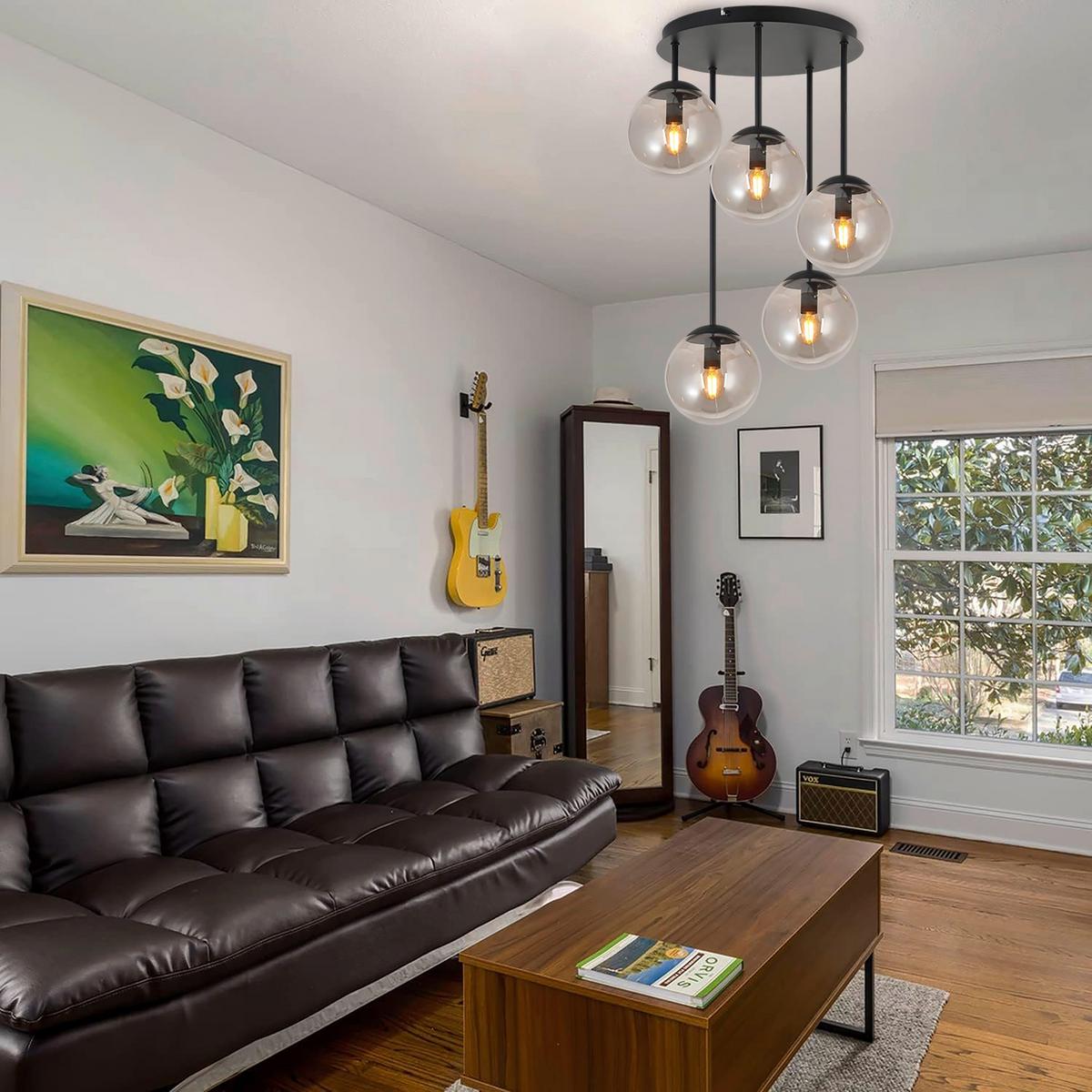 LAMPA WISZĄCA MEIKE - czarny, Trend, metal/szkło (42/59,5cm) - Novel