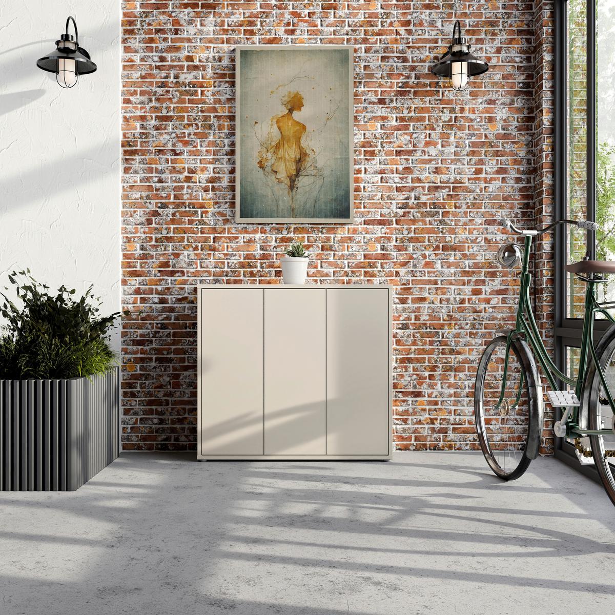 Dulap pentru pantofi ALICE SPRINGS - nisipiu, Modern, material pe bază de lemn (109,2/99,1/34,9cm) - Modern Living