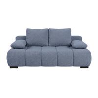 Boxspringsofa Bob Blau - Blau/Chromfarben, KONVENTIONELL, Holzwerkstoff/Kunststoff (209/90/105cm) - Based
