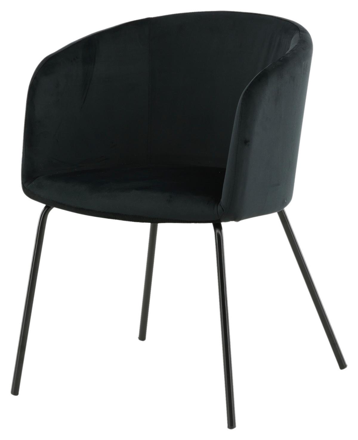 Stuhl Berit ca. 55x78x55 cm Schwarz - Schwarz, KONVENTIONELL, Holz/Kunststoff (55/78/55cm) - Livetastic