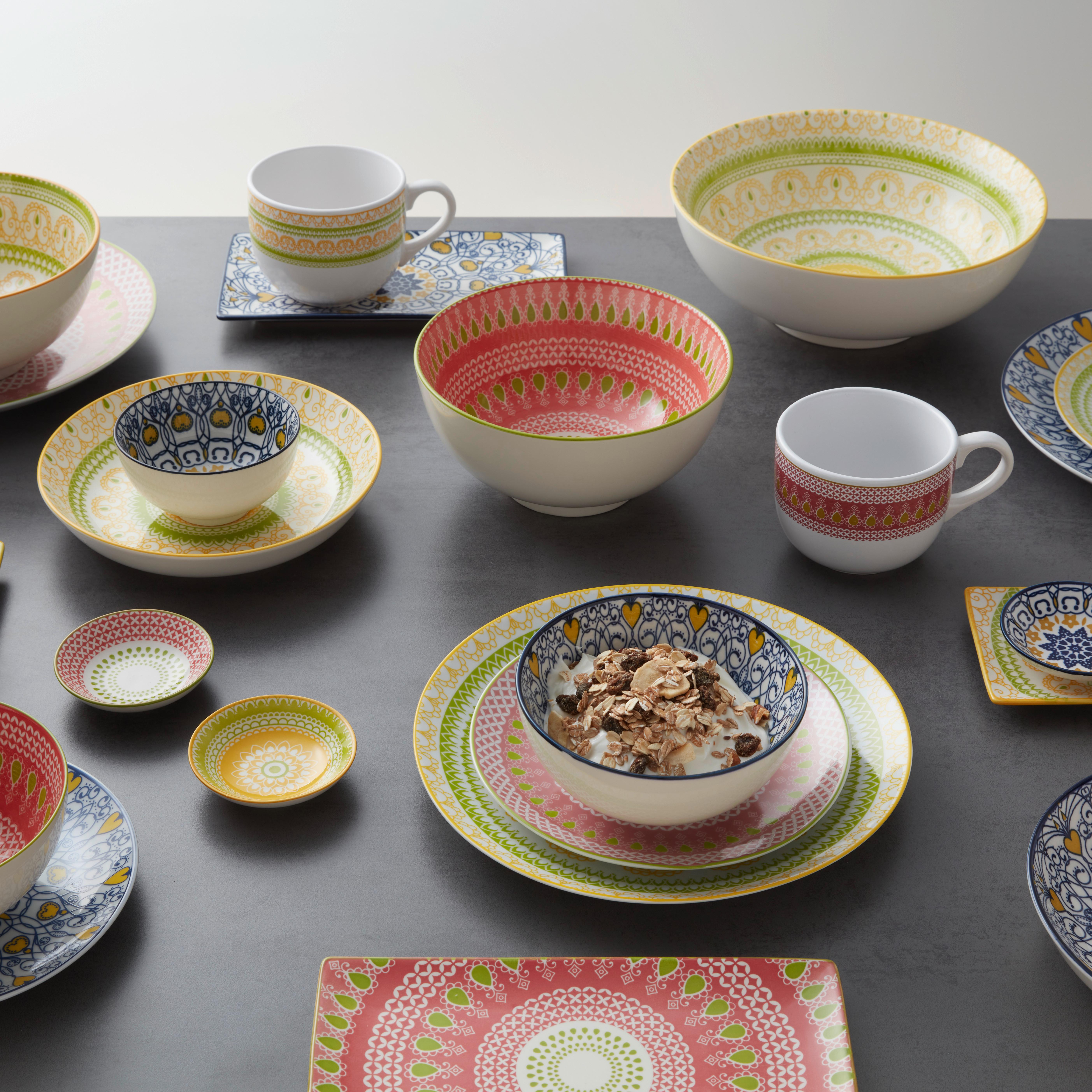 Salatschüssel Maja in Gelb/Grün Ø ca. 26cm - Gelb/Grün, Lifestyle, Keramik (26/9,5cm) - Mömax