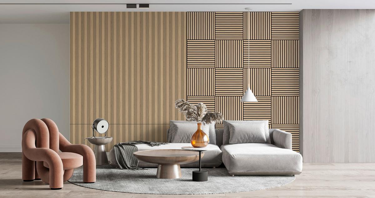 Akusztikus Fali Panel 4db/csomag Mini Echo - tölgyfa színű, Modern, műanyag/faalapú anyag (1,44qm)