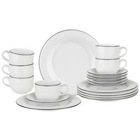 SERWIS KAWOWY TAVOLA LINEA - czarny/biały, Basics, ceramika - Novel