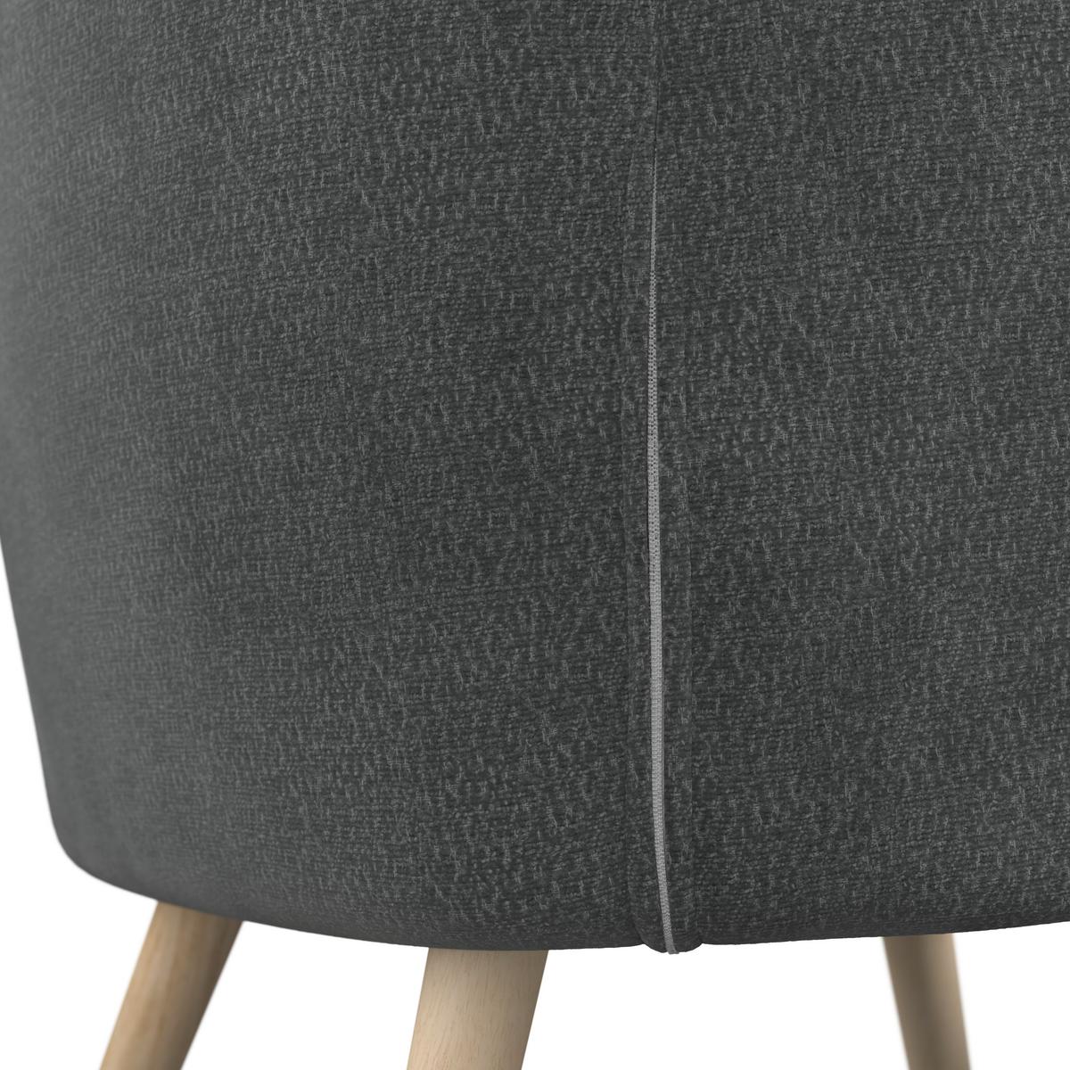 Sessel Sonja Schwarz Chenille - Schwarz/Naturfarben, MODERN, Holz/Textil (71/69/68cm)