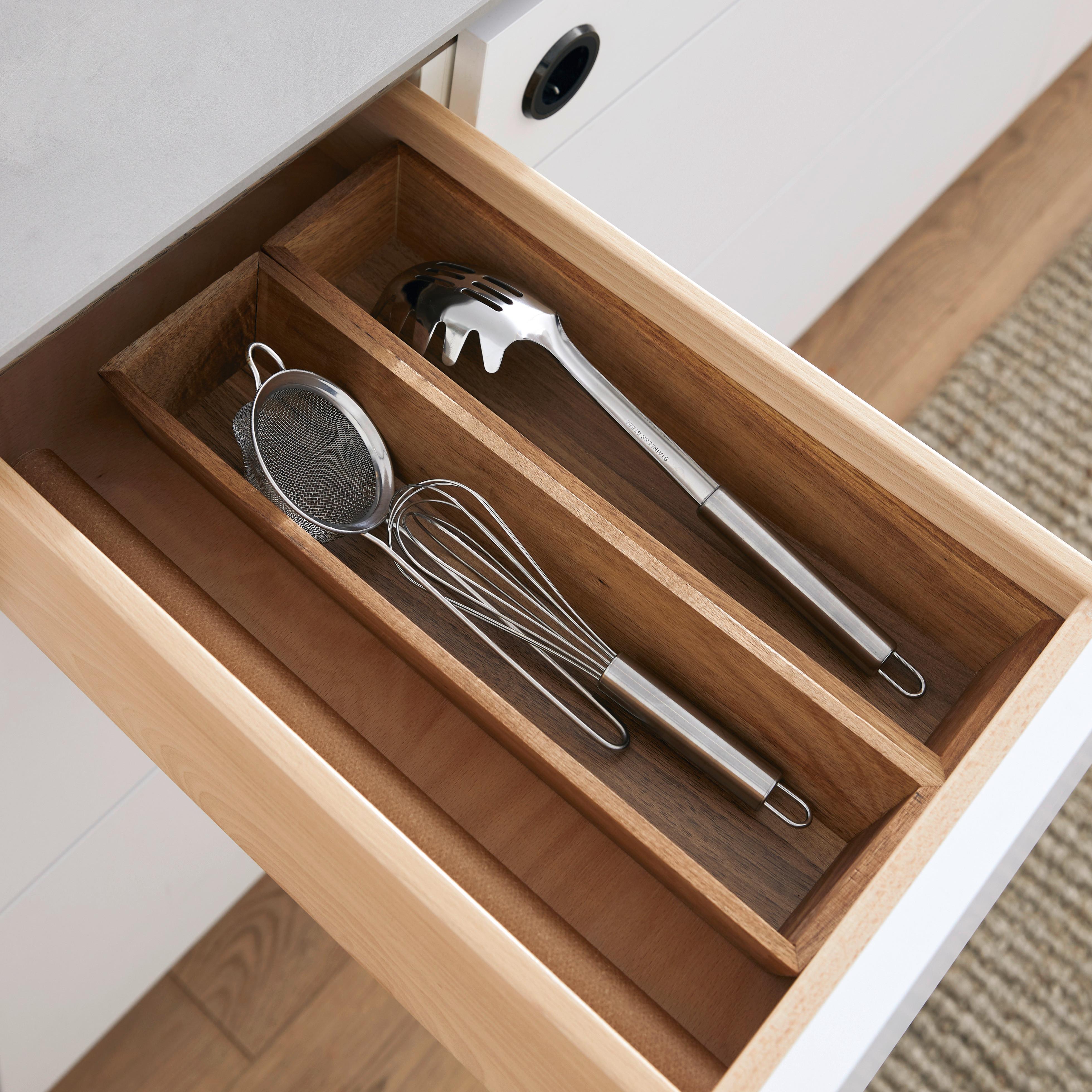 Besteckeinsatz Kristian in Naturfarben - Naturfarben, MODERN, Holz (38,3/10/5,5cm) - Zandiara
