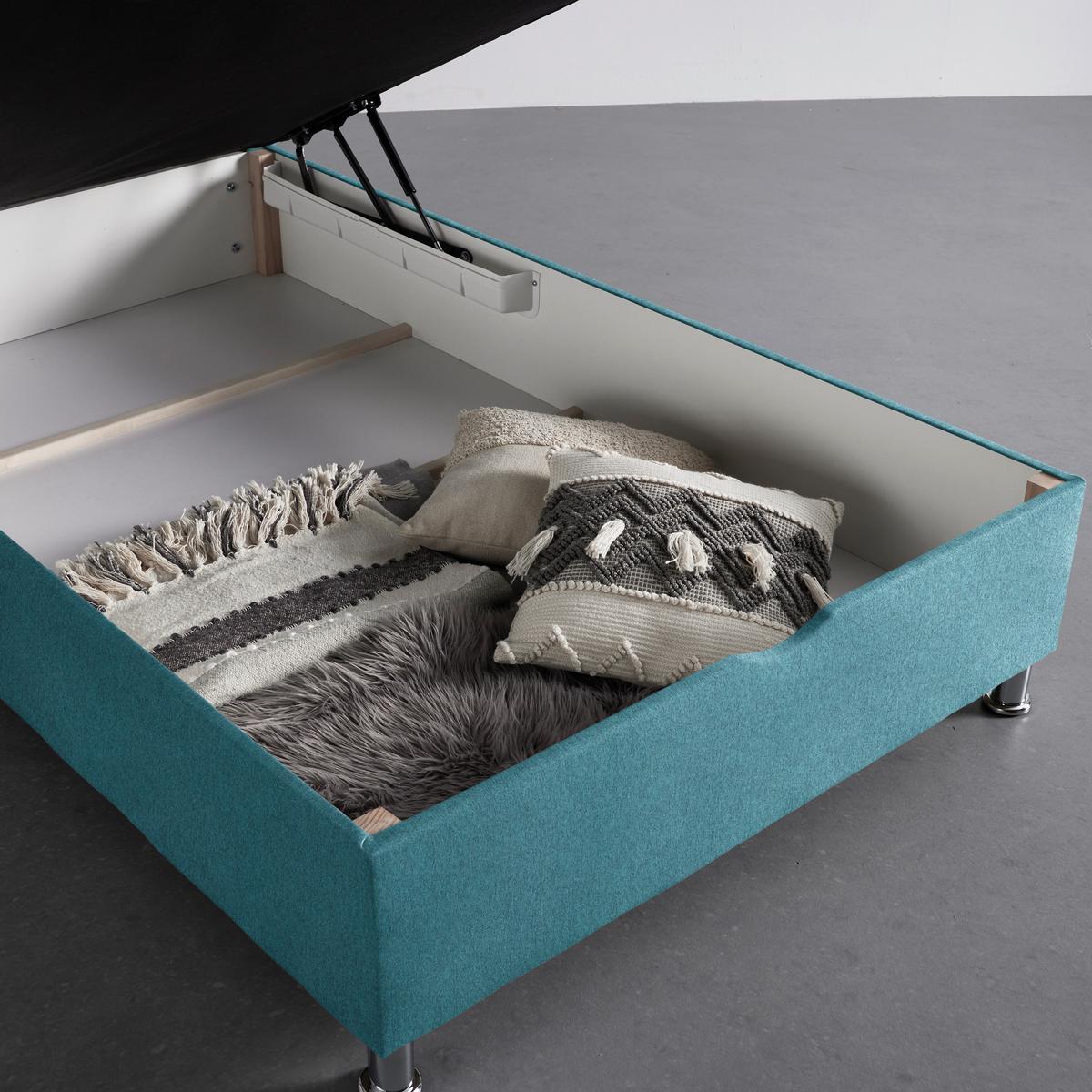 Box Krevet Oviedo - tirkizna/boje kroma, Konvencionalno, tekstil (120/200cm) - Mömax