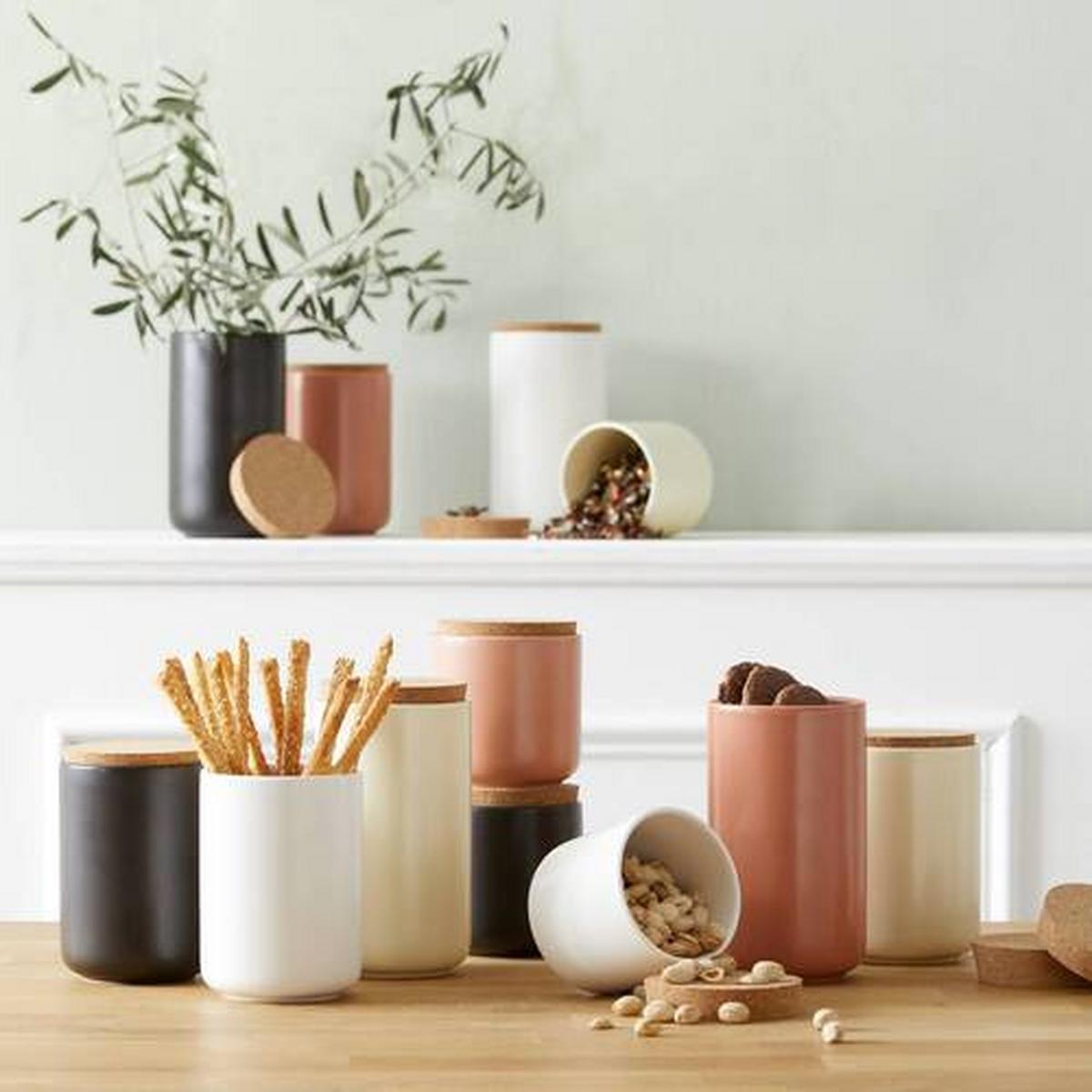 Ételtároló Doboz Svea - natúr színű/fehér, Modern, fa/kerámia (10/18cm) - Premium Living