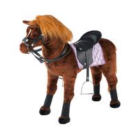 KONIK NA BIEGUNACH 58038 - brązowy, Trend, tkanina (81cm)