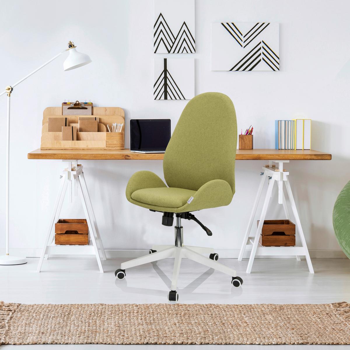 Vrtljivi Stol Avea I, Zelena - zelena/bela, Basics, umetna masa/tekstil (56/104/58cm) - MID.YOU