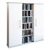 CD-Regal Santo in Weiß, B: 86 cm - Weiß, KONVENTIONELL, Glas/Holzwerkstoff (86/91,5/18cm) - MID.YOU