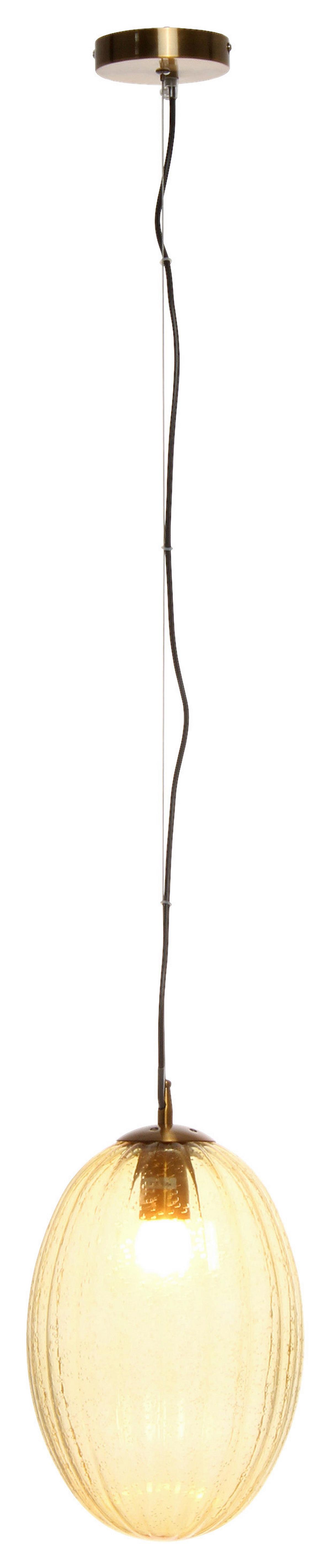 Hängeleuchte Virgina 125 Bernstein - Bernsteinfarben, Basics, Glas/Metall (23/23/36cm) - Kayoom