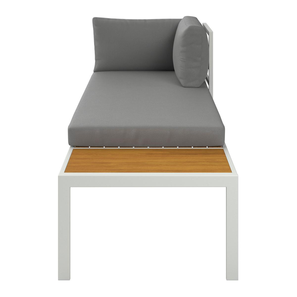 GARTENLIEGE EDUARDO - Grau/Akaziefarben, Modern, Holz/Textil (200/60/70cm) - Bessagi Garden