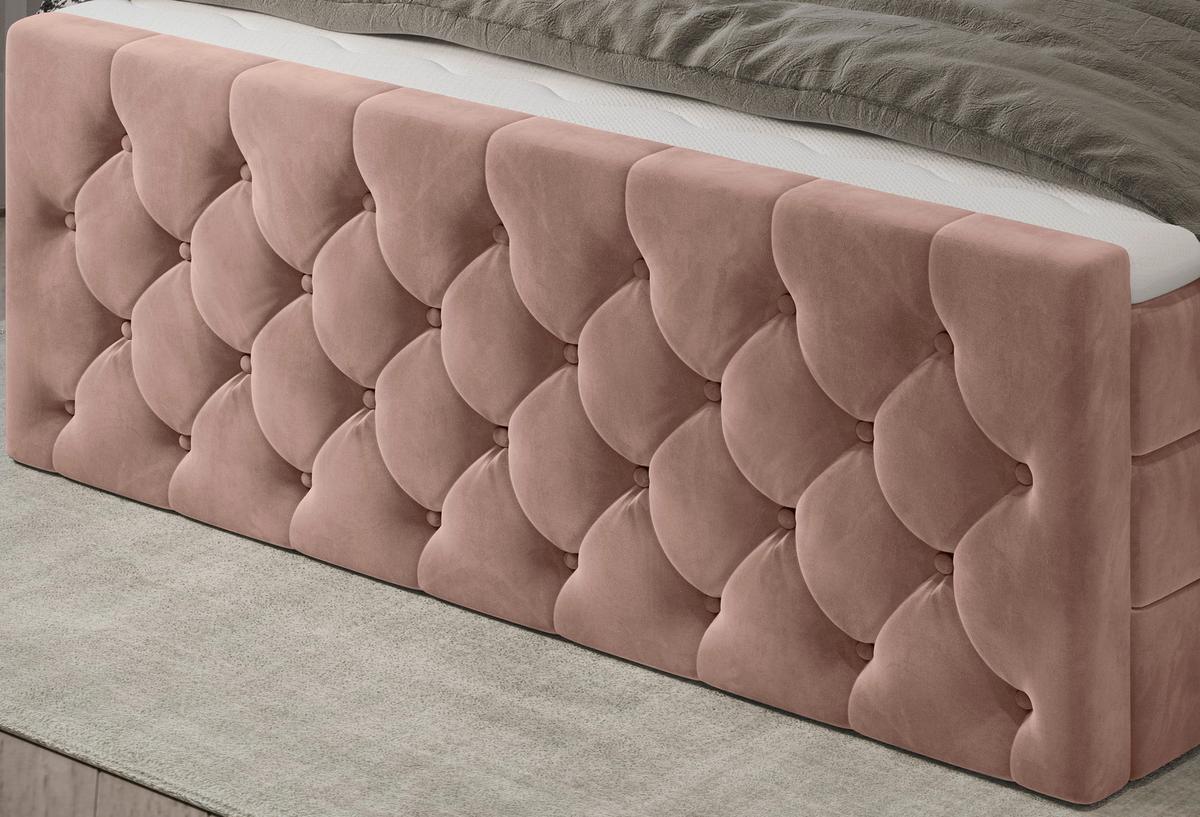 PAT BOXSPRING ELIO - bej/roz antic, Romantik / Landhaus, textil (180/200cm) - James Wood