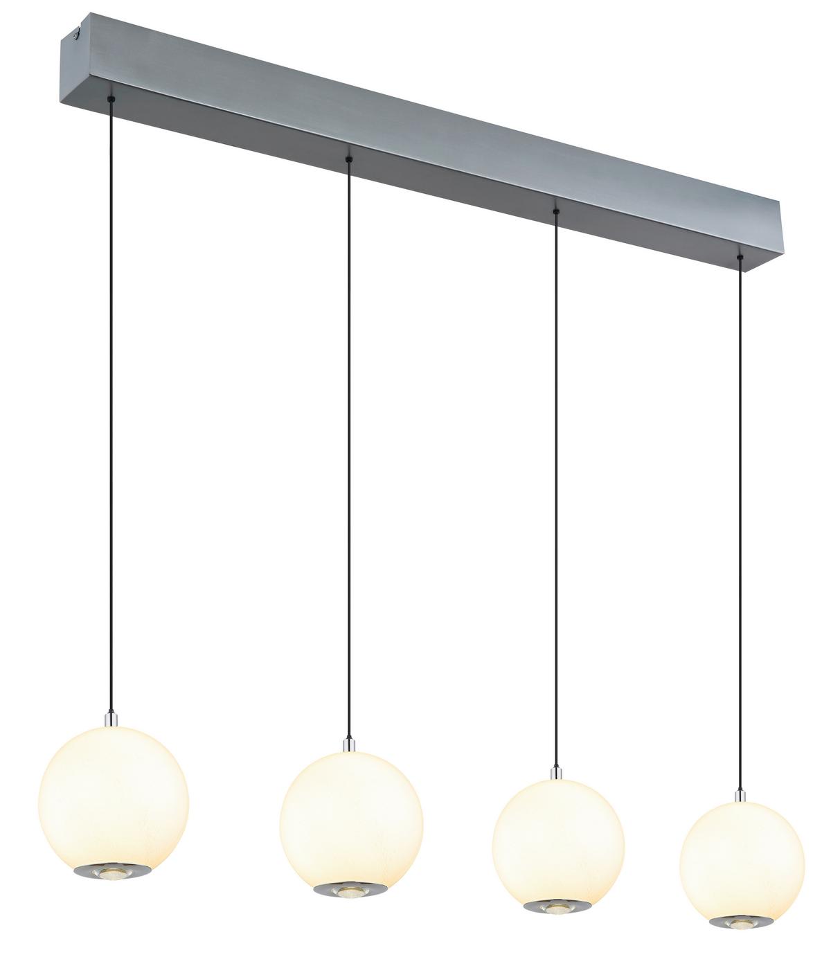 LED-HÄNGELEUCHTE 16062-4H SIMMONS - Klar/Chromfarben, Konventionell, Glas/Kunststoff (99/15/150cm) - Globo