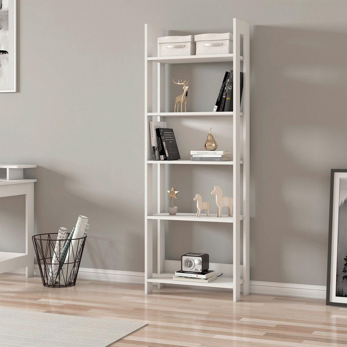 REGAL COUNTRY BÜCHERREGAL - Weiss, Design, Holzwerkstoff (64/180/30cm) - Livetastic