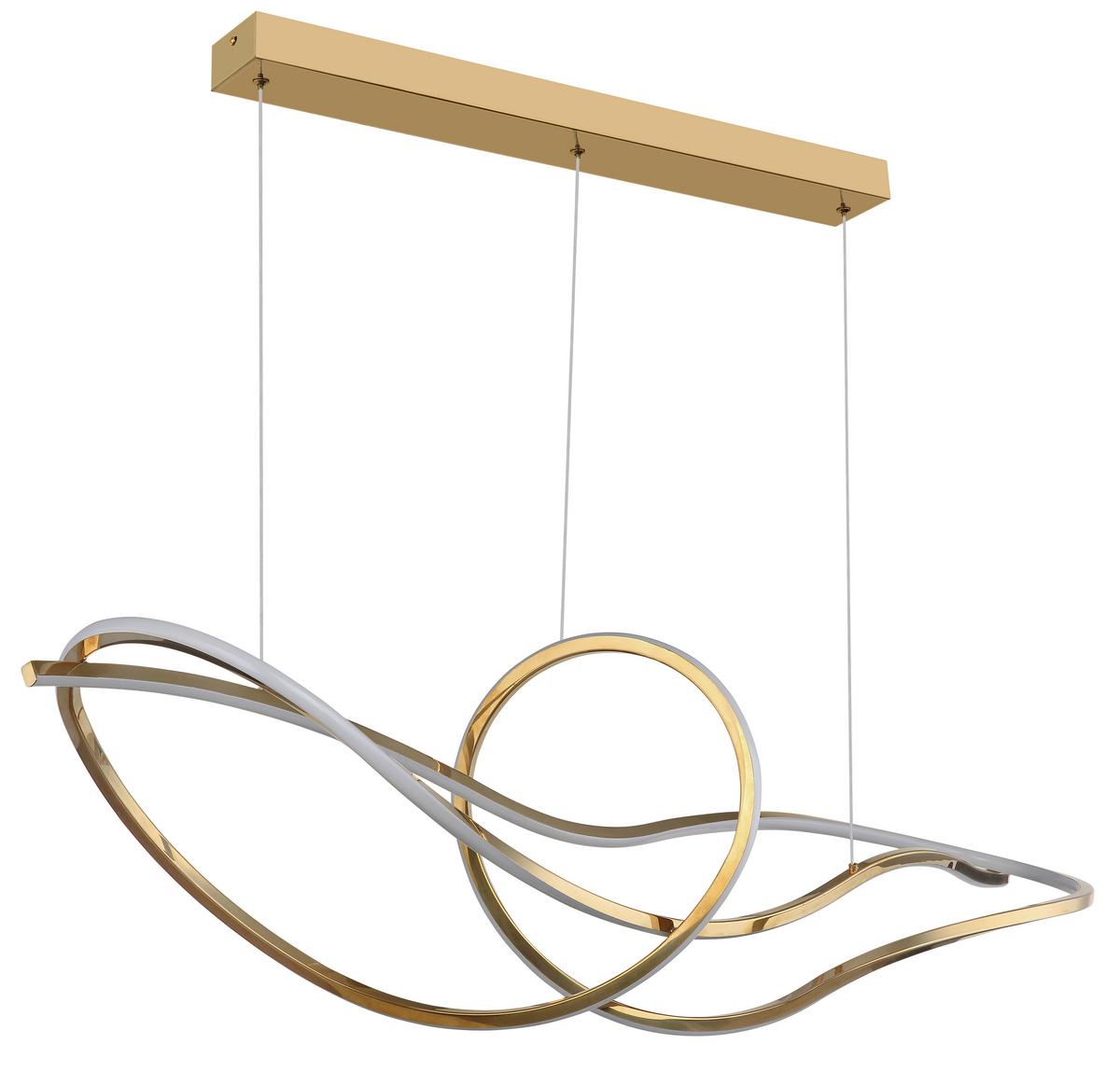 LED-HÄNGELEUCHTE 67340G IDUNA - Chromfarben/Weiss, Design, Kunststoff/Metall (110/33/120cm) - Globo